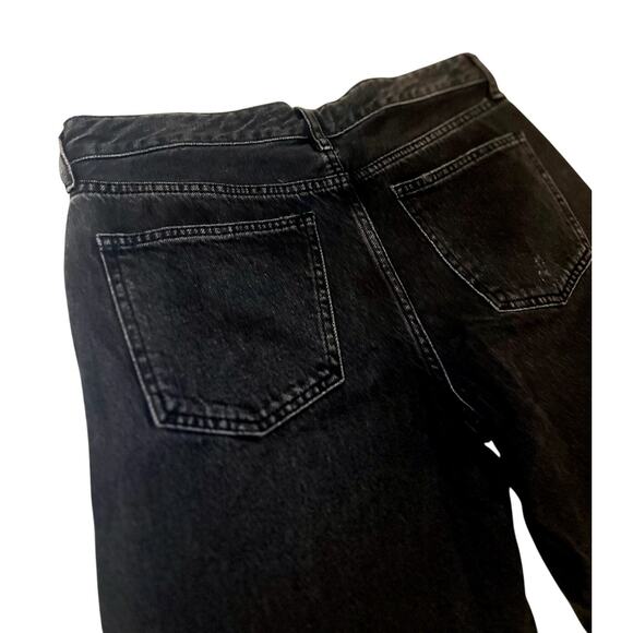 Free People Distressed Good Times Relaxed Skinny Cropped Black Jeans Size 29 - Picture 6 of 10